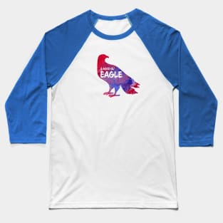 Eagle Critter - Watercolor Background Baseball T-Shirt